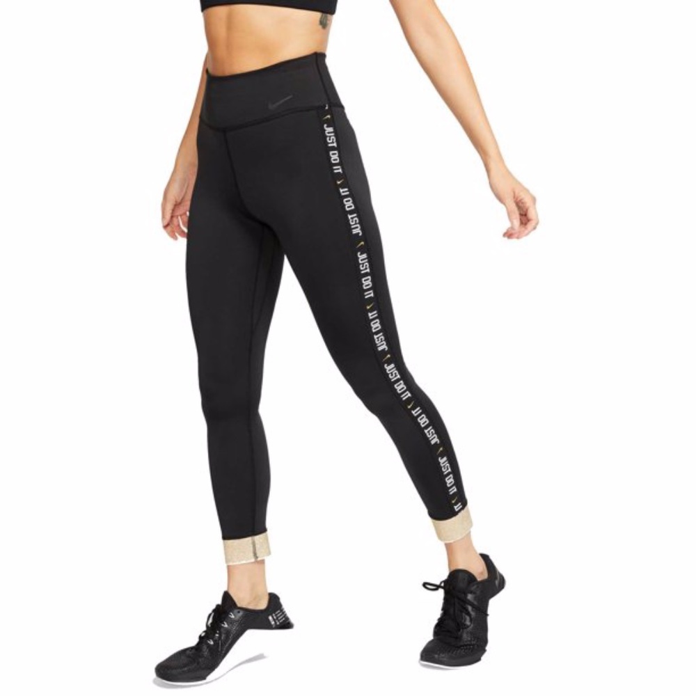 Nike Glitter Cuff High Rise Leggings